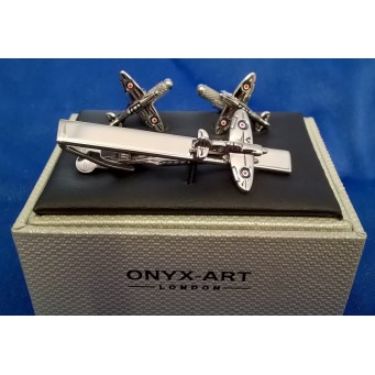 ONYX-ART CUFFLINK & TIE BAR SET – SPITFIRE